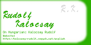 rudolf kalocsay business card